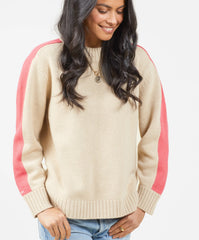 Archer Cashmere Crew with Stripe